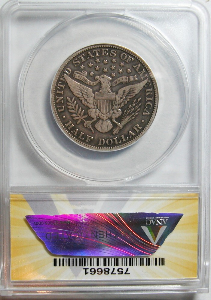 1909 Barber Half Dollar ANACS VF-35