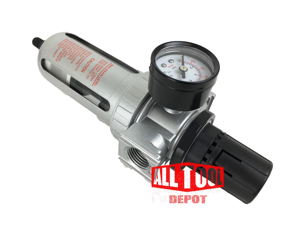 1/4" Mid Flow Pressure Regulator / Particulate Filter Water Trap w/ Auto Drain