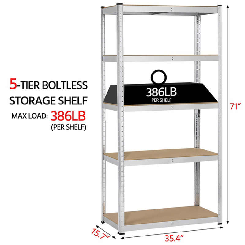 Adjustable Storage Rack for Garage Shelving or Home Office