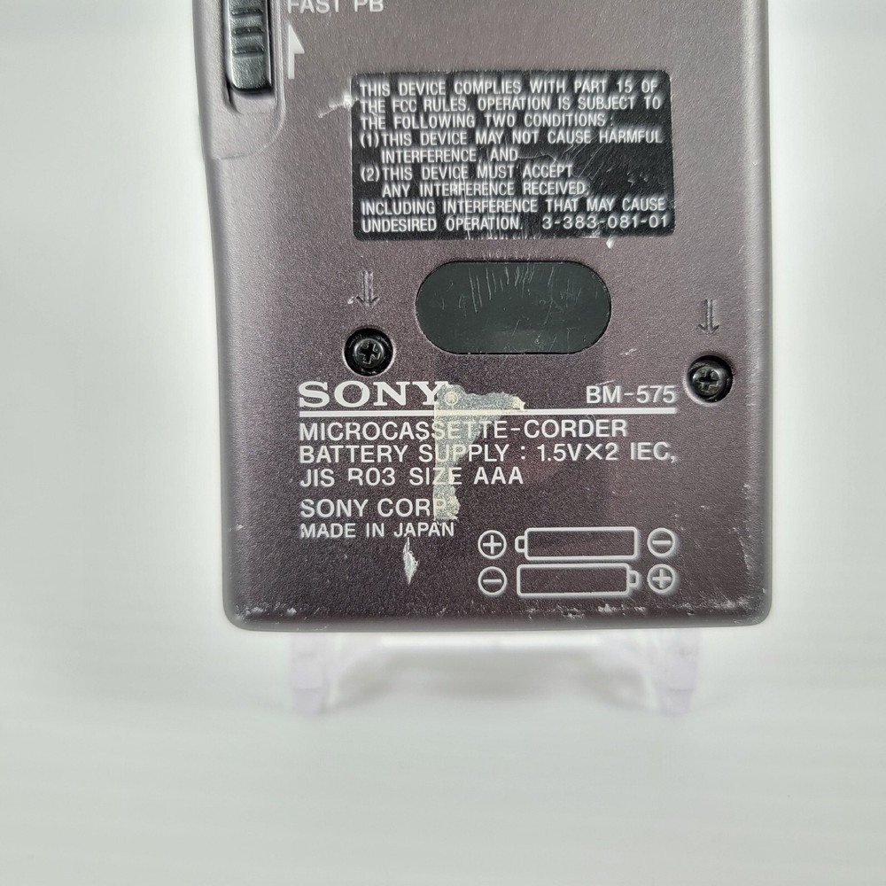 Sony BM-575 Handheld Microcassette Voice Recorder Dictating Machine VOR