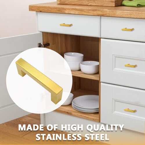 5 Pack Cabinet Pulls Door Handle Gold Kitchen Drawer Pulls Cupboard Dresser H...