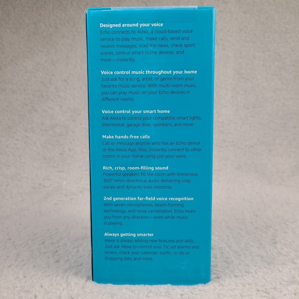 Amazon Echo 2nd Generation Smart Assistant Charcoal Fabric Bluetooth New Sealed