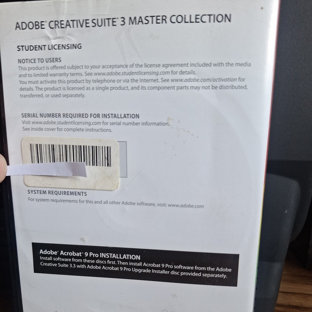 Adobe Creative Suite 3 Master Collection Mac Windows Untested