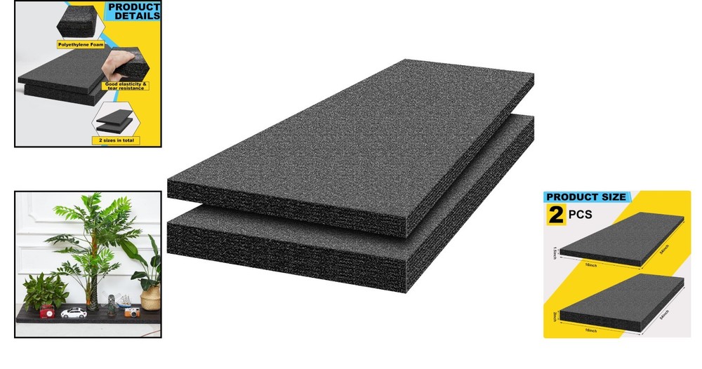 2-Pack Packing Foam Sheets - 54X16X2 Customizable Polyethylene Insert Pads