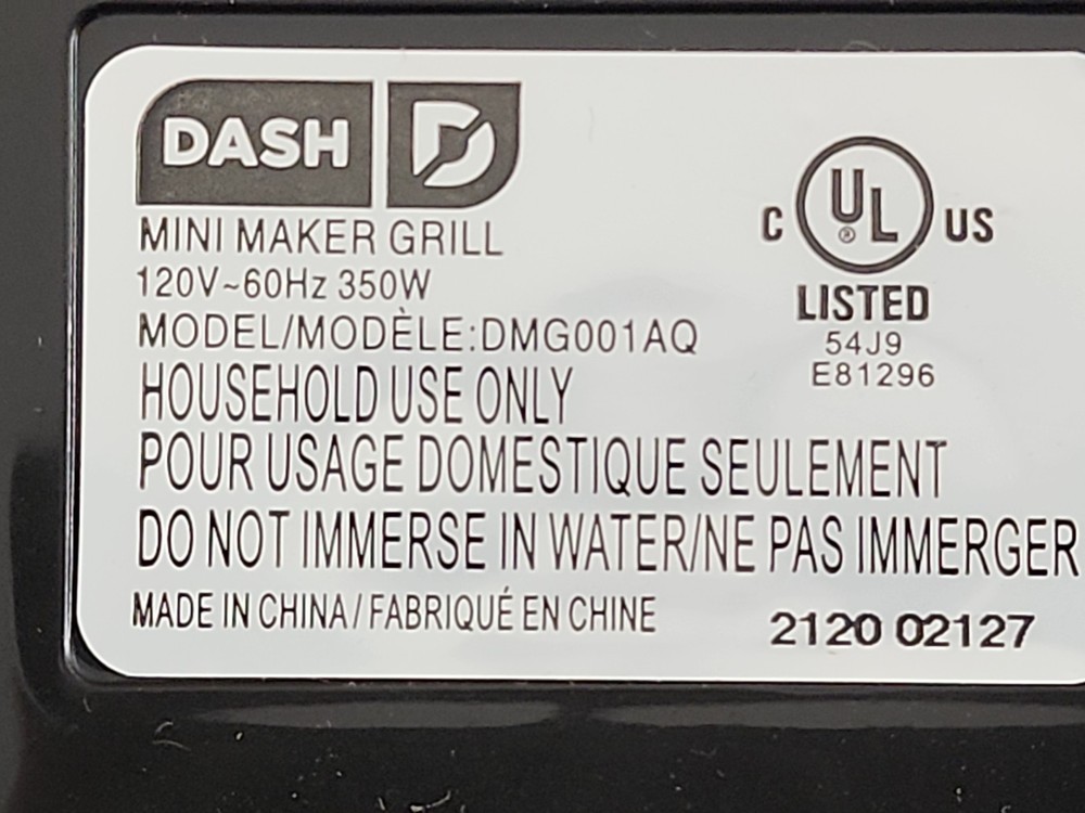 Dash Mini Maker Portable Grill Machine 4-inch Non Stick w/Instructions