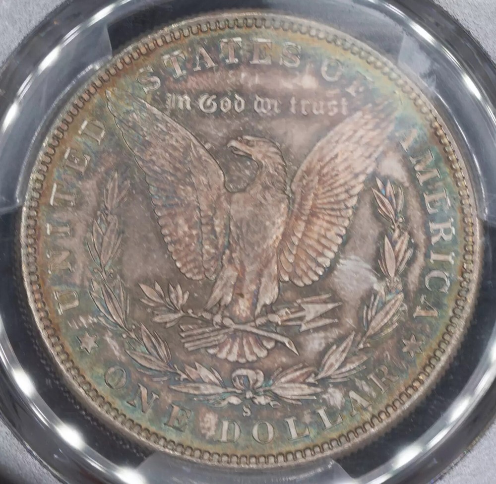1881 S Morgan Silver Dollar PCGS MS-65 Rainbow Toning