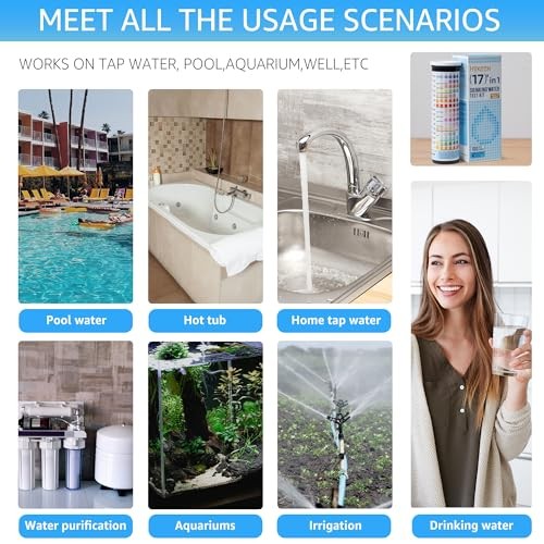 Water Testing Kits for Drinking Water, 100 Strips + 4 Bacteria Tests, 17 in 1
