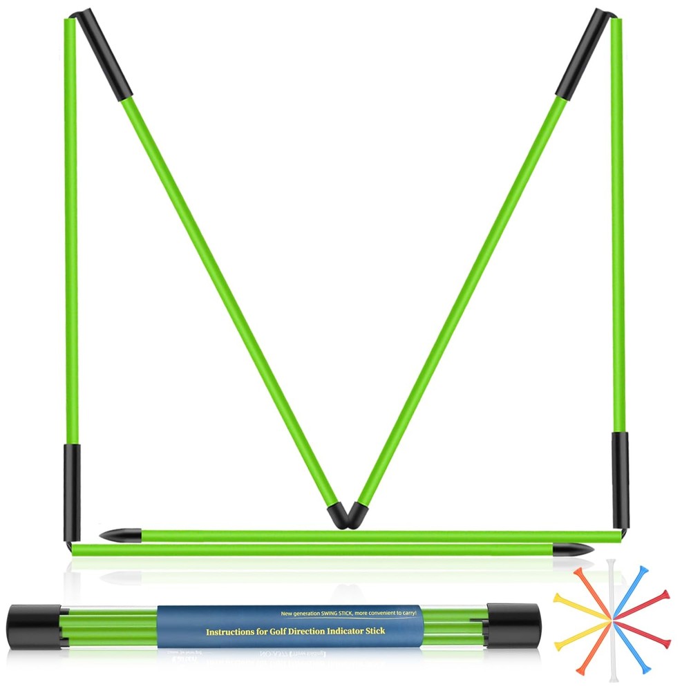 Golf Alignment Sticks 2 Pack, 48″Collapsible Practice Rods for Aiming/Putting...