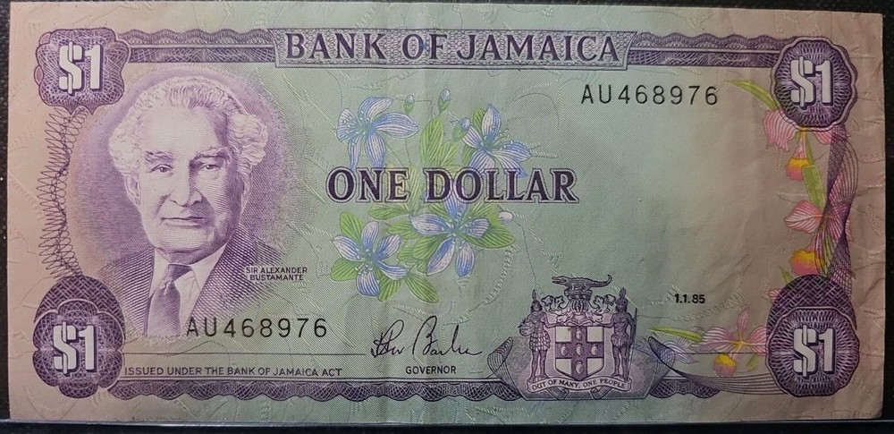 Jamaica One Dollar Banknote circulated