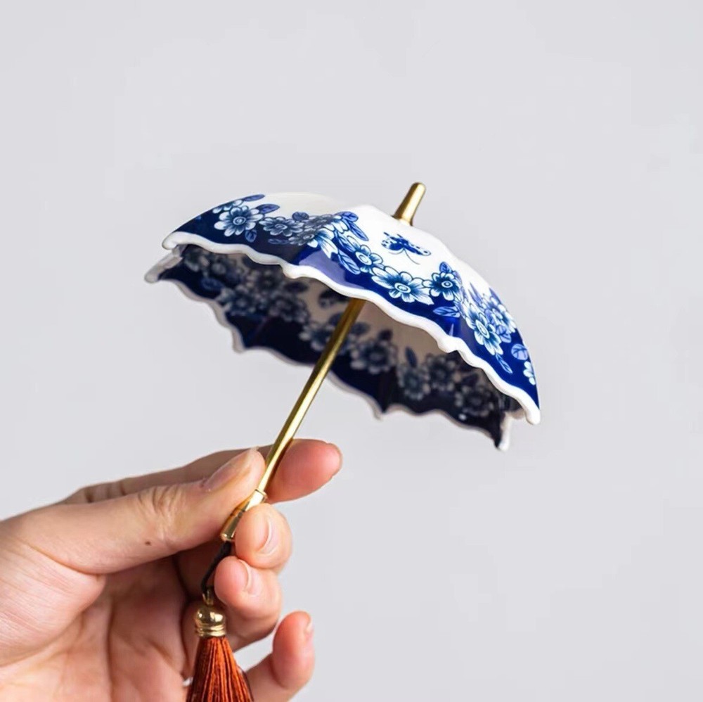 Artful Umbrella Design Filter Net Tea Strainer Ceramic Creative Tea Accessories