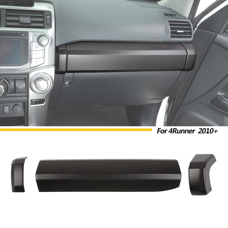 3x Co-Pilot Side Glove box handle Panel Cover Trims for 4Runner 10+ Matte Black