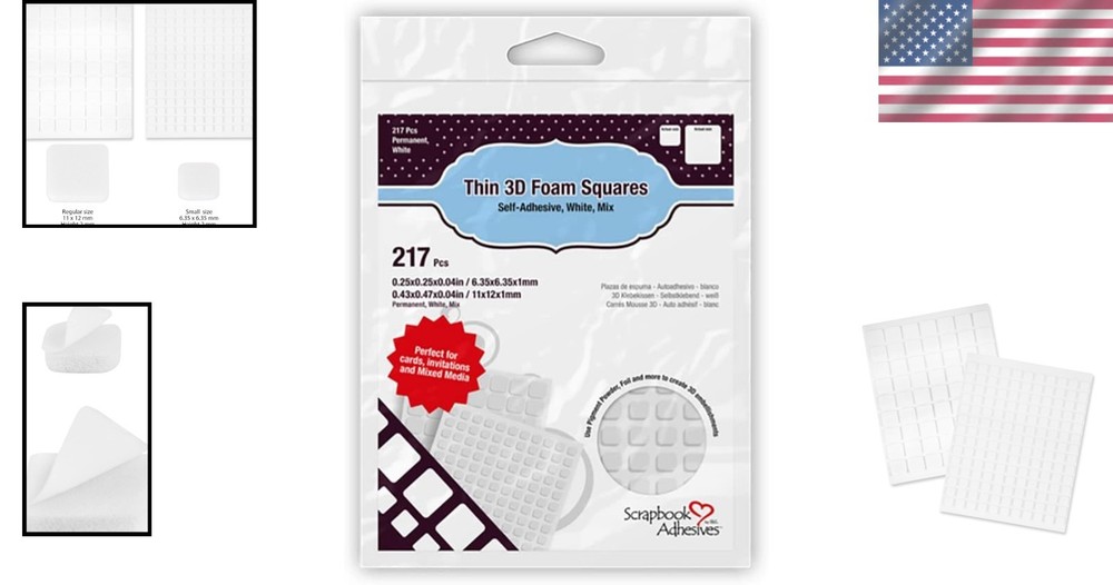 High Density Waterproof 3D Foam Squares – Perfect for Art Projects, 217 Pack
