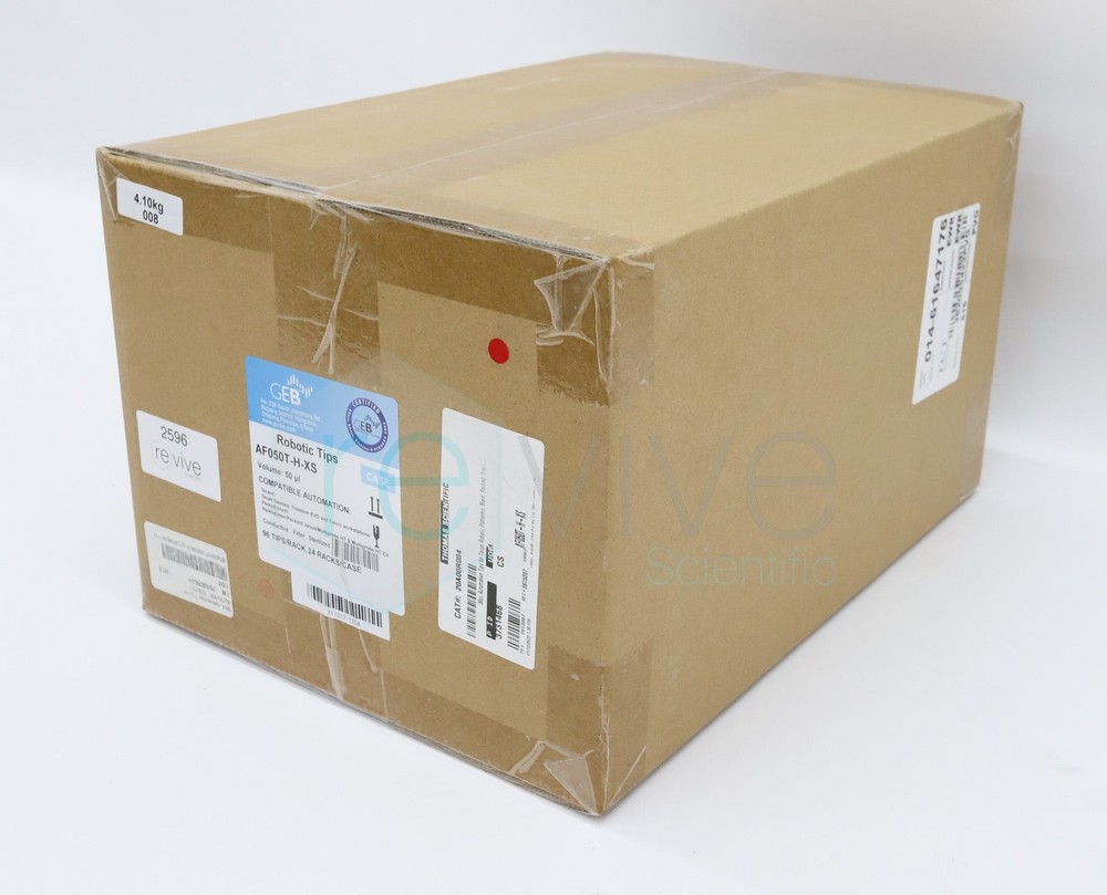 Case of 50 µl Robotic Tips Sterilized Filter Tecan / Perkin 2,304 tips per box