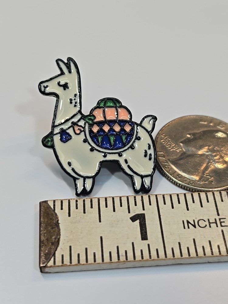 Llama Lapel Pin Multi-Color Saddle
