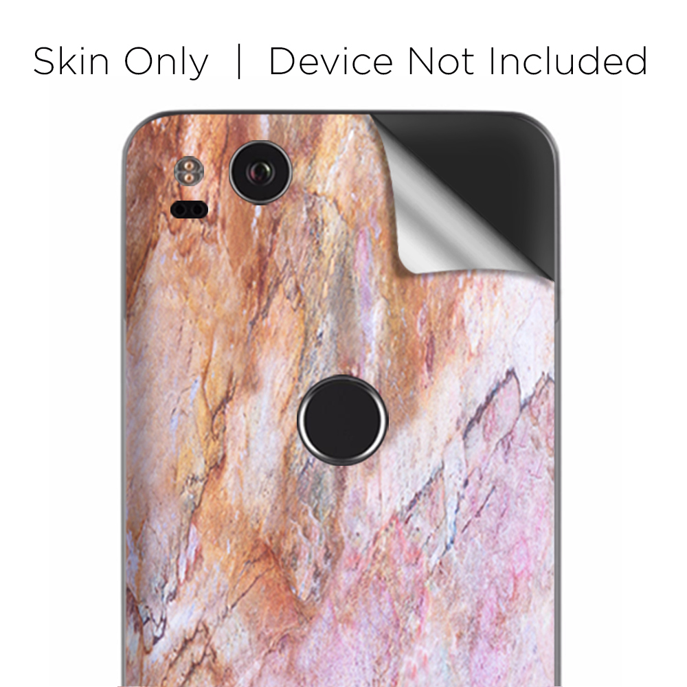 Google Pixel 2 Skins Decal Wrap Rose Peach Pink Marble Pattern