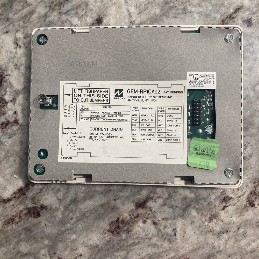 Napco Gemini Custom Alphanumeric Keypad GEM-RP1CAE2