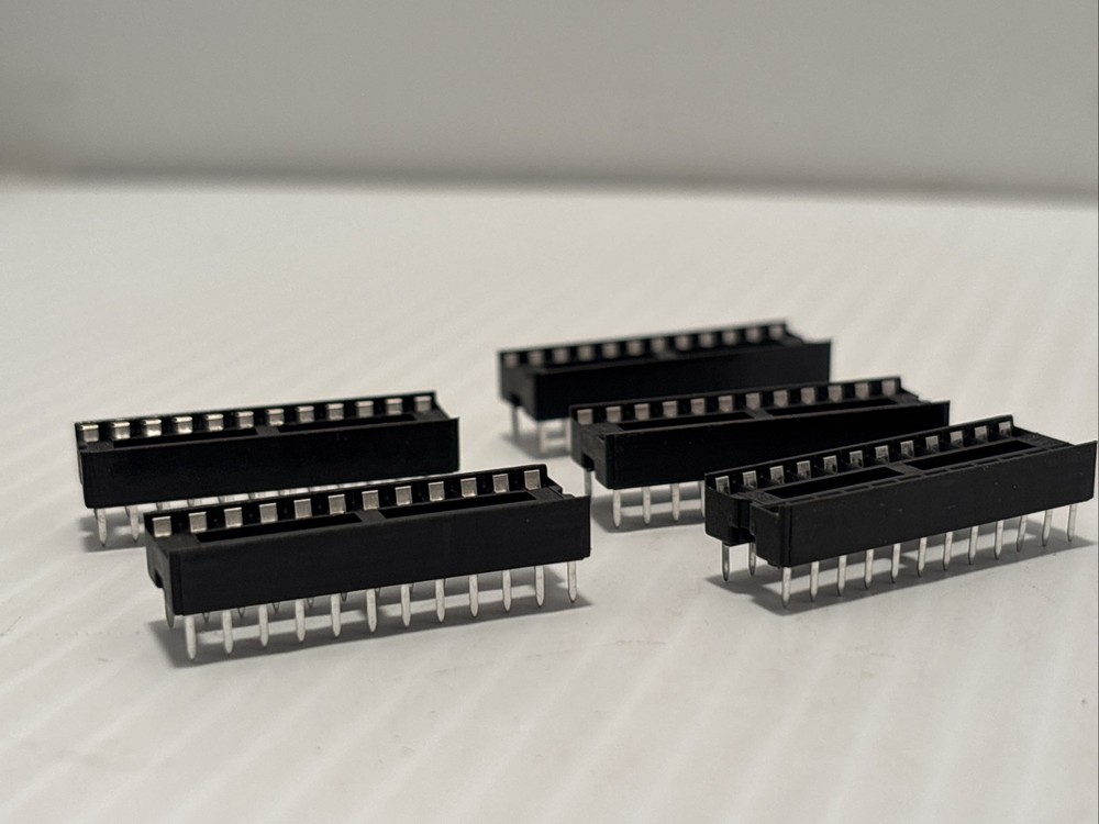 5 Pcs AMP CONNECTOR 24-PIN IC SOCKET DIP BOTTOM