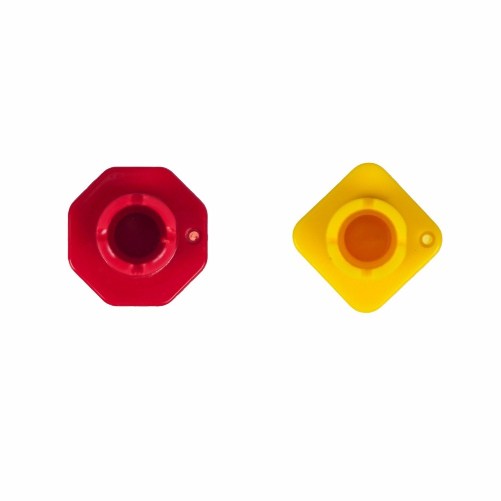 2PCS Red & Yellow Parking Air Brake Knobs Threaded Type For Semi Tractor Trailer