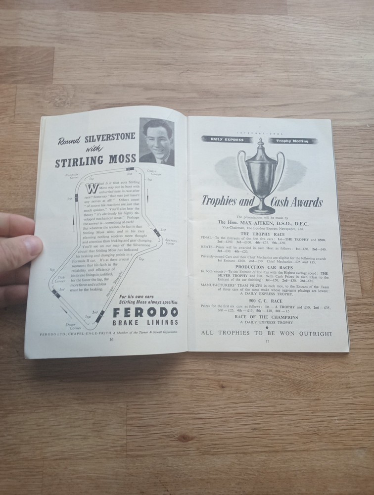 International Trophy Meeting Motor Racing Silverstone May 1952 Programme BRDC