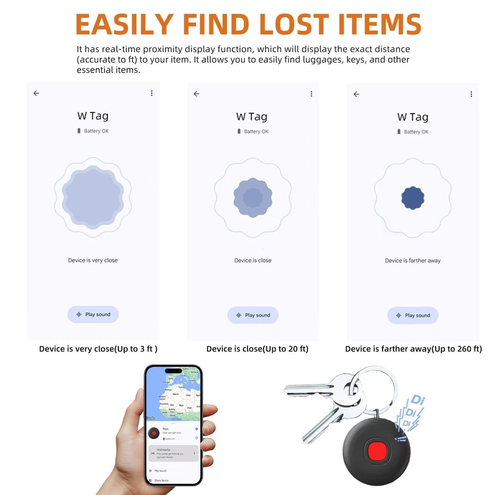 Bluetooth Smart Tags-4 Pack for Android, Smart Tags for Android, Google Certi...