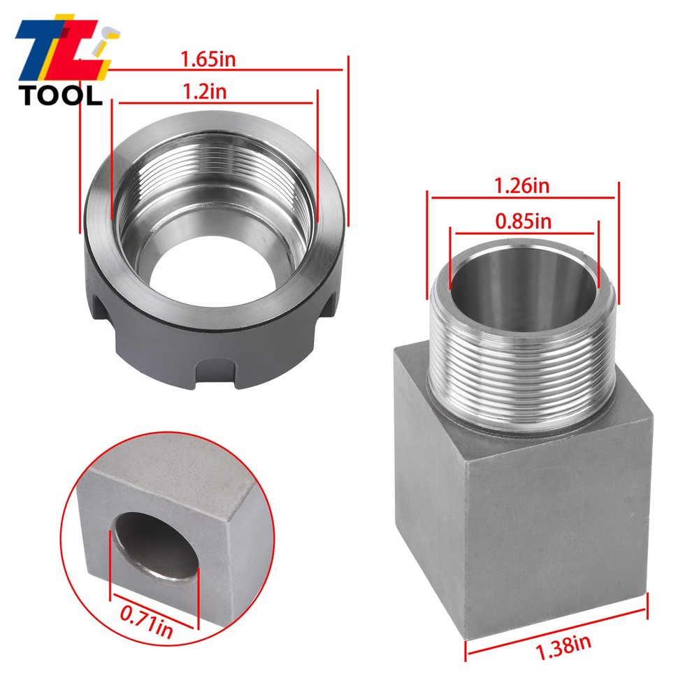 Precision ER-25 Collet Block Set Hex and Square 2-Piece Combo