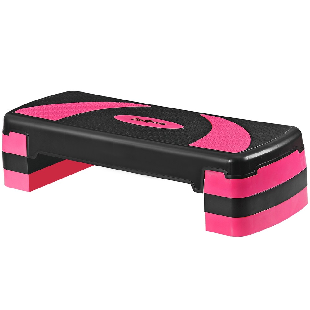 31" Aerobic Exercise Folding Step Platform for Workout 3 Height Stepper Pink