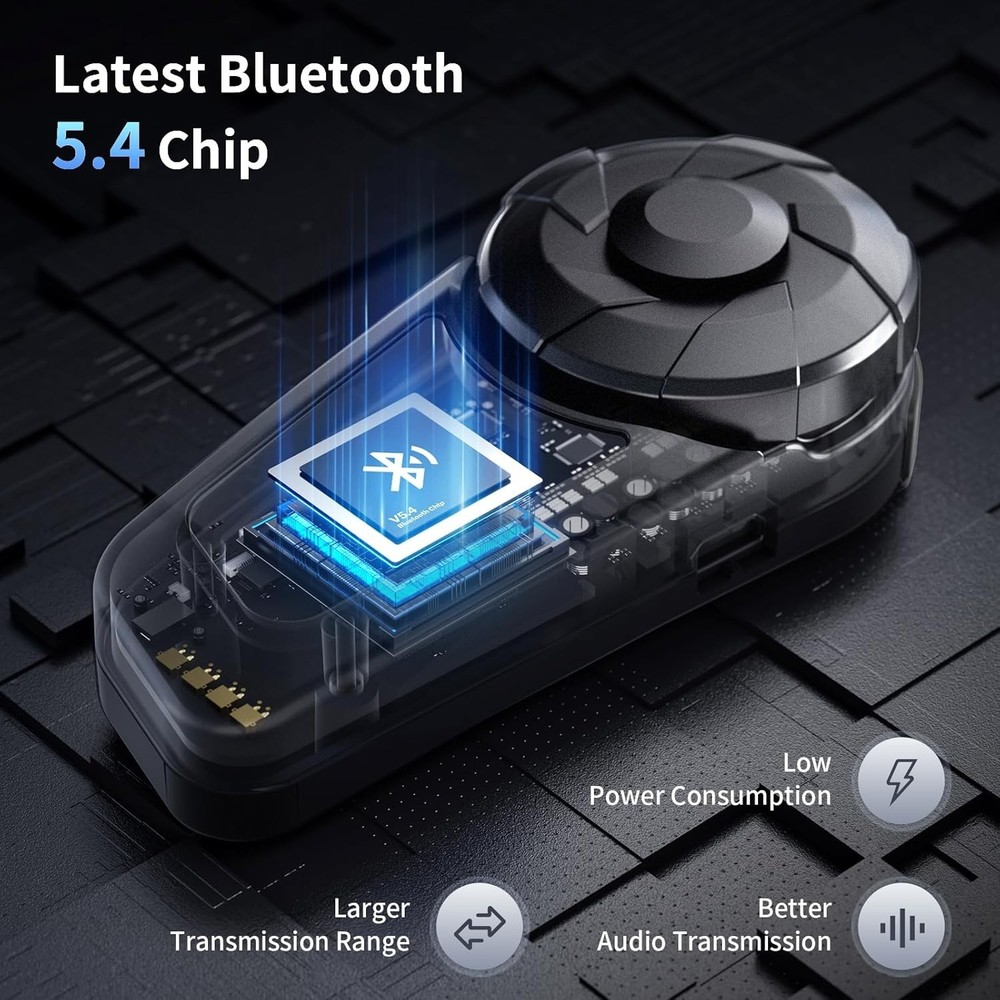 FX-S Bluetooth V5.4 Communication System - 20 Hours Battery & Dual Phone Support
