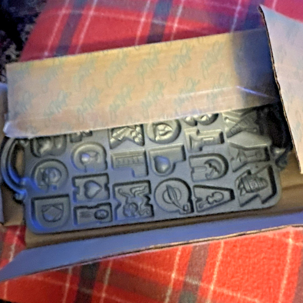 John Wright & Medway Cast Iron Alphabet Shape Mold with Original Box