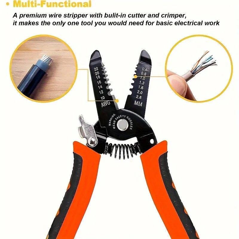 Electrician Wire Stripper and Crimper Tool for Network Cabling