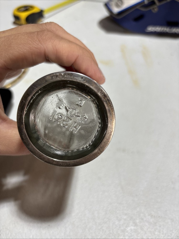 sterling silver overlay glass Bottle