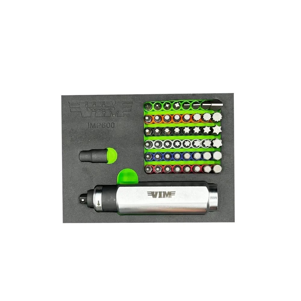 VIM Tools IMP600K Reversible 3/8" Drive Impact Driver with 48 Impact Bits