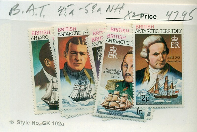 BRITISH ANTARCTIC TERR #45a-59a, Mint Never Hinged, Scott $47.95
