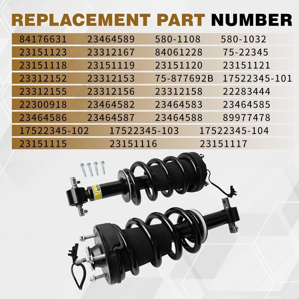 Front Shock Absorber Struts 2pc for Chevy GMC 15-22