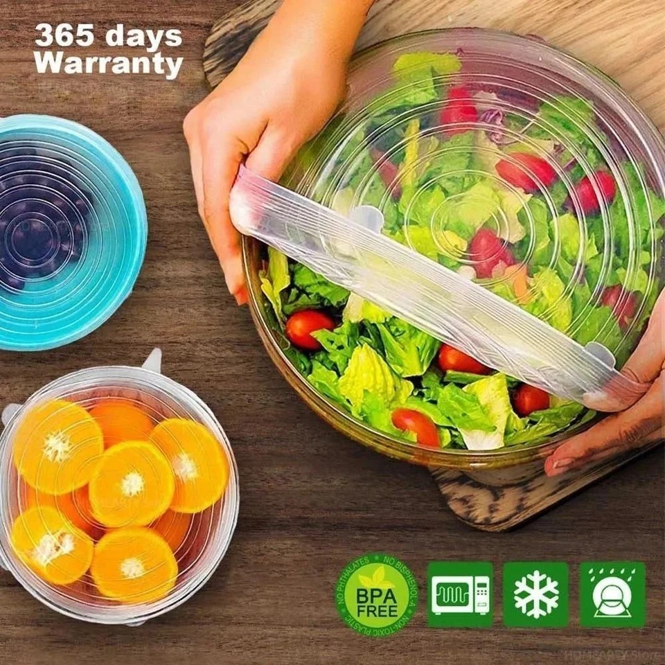 reusable silicon stretch lids 6pcs set