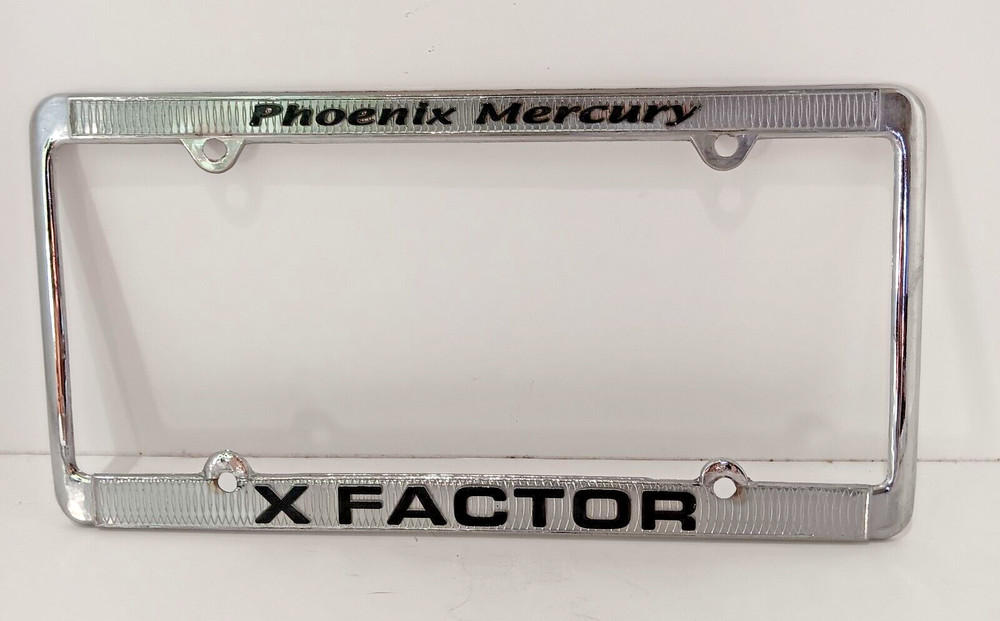 Phoenix Mercury X Factor Chrome License Plate Frame-New Vintage