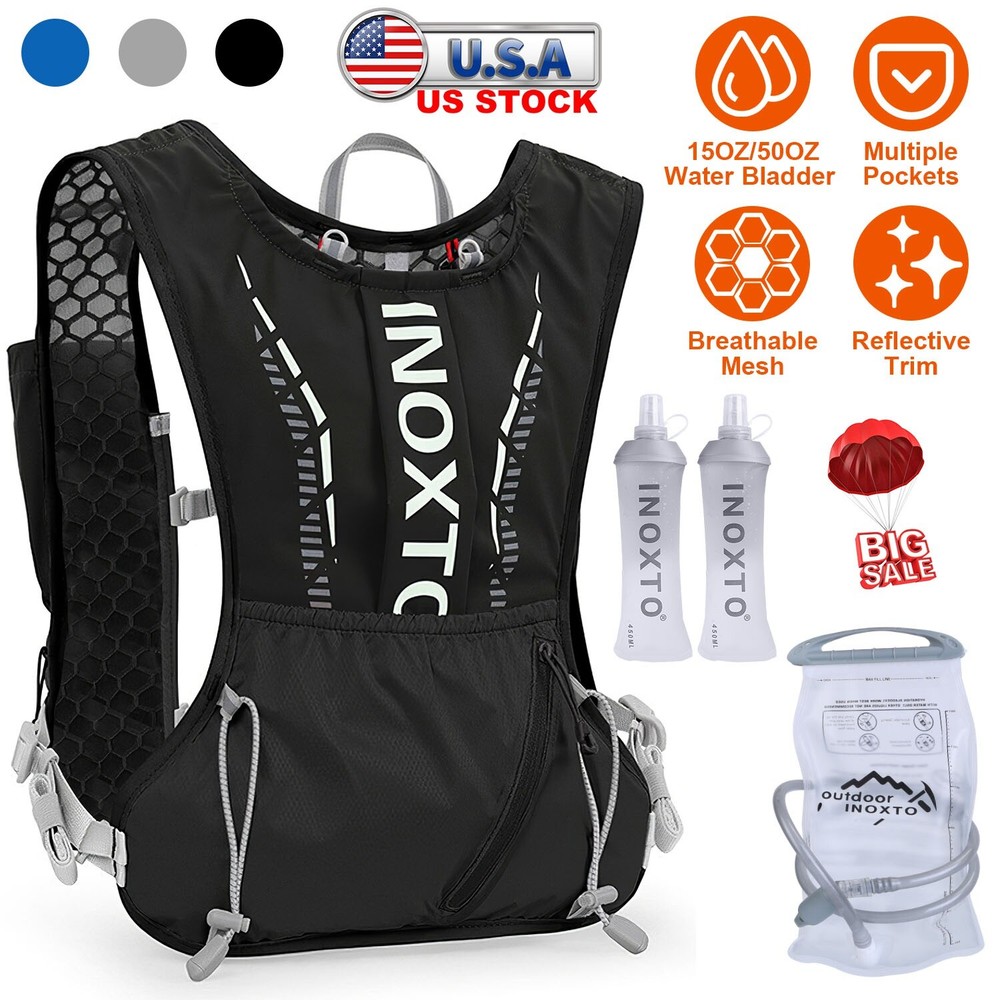 Sport Hydration Vest Running Backpack Storage Bagwith Water Bladder Adjustable