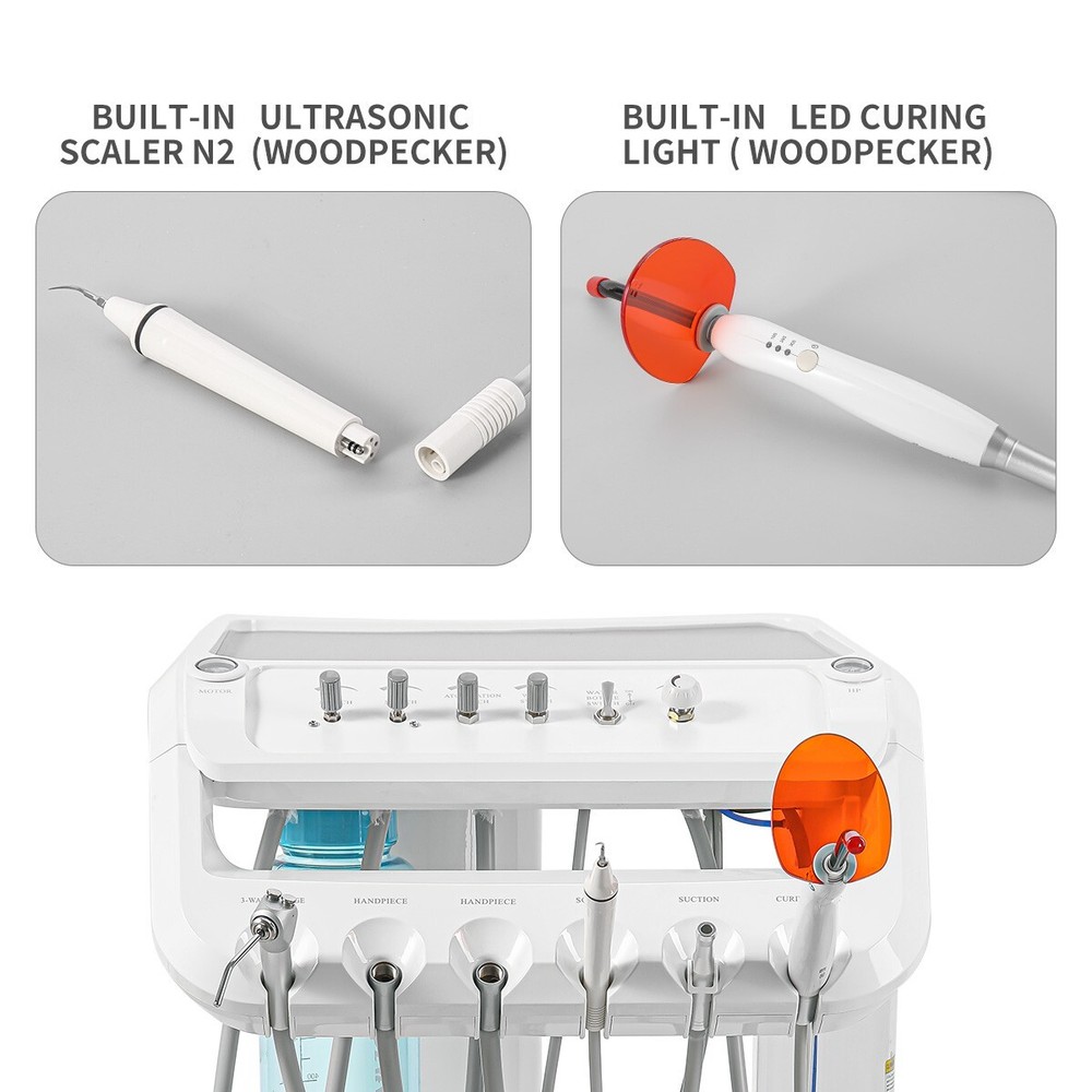 Rolling Dental Delivery Unit Air Compressor Scaler/Portable Folding Chair Light