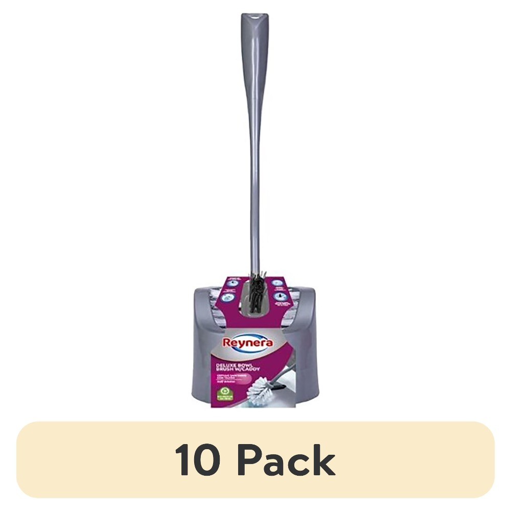 (10 pack) Reynera Plastic Bowl Brush with Caddy, Adult, Grey