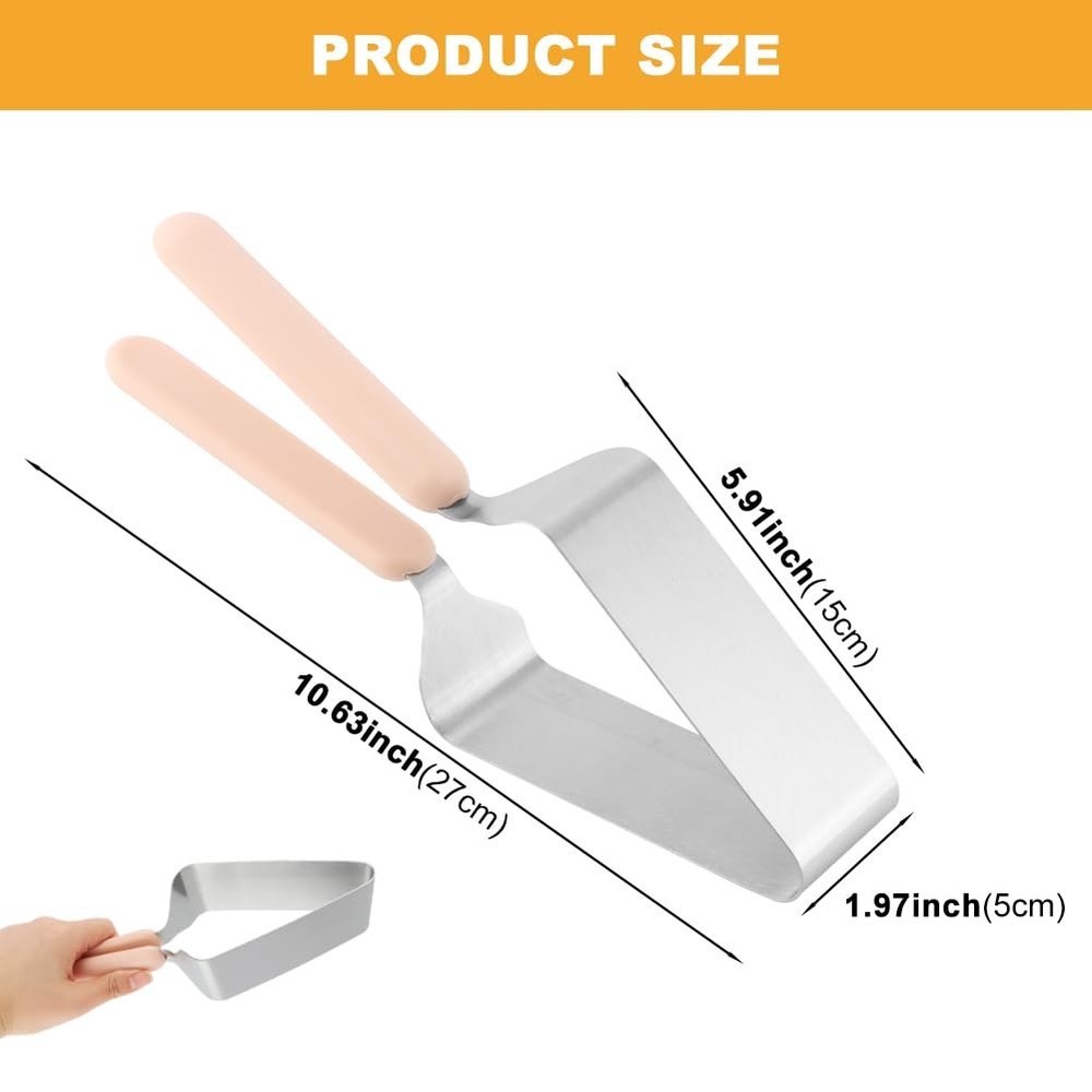 2-in-1 Stainless Steel Cake Cutter & Server - Double Handle (Easy Use), Adjus...