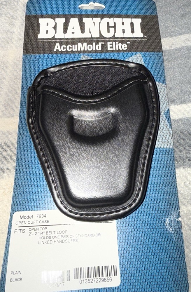 Bianchi Model 7934 AccuMold Elite Open Handcuff Case Black Plain