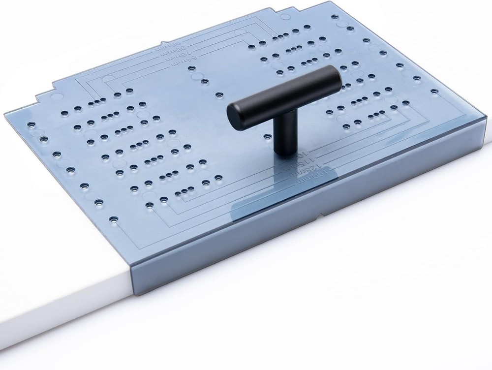 Clear Plastic Cabinet Handle Template with Drilling Guide - Accuracy Ensured
