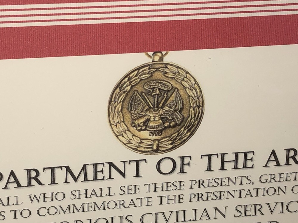 MERITORIOUS CIVILIAN SERVICE COMMEMORATIVE AWARD CERTIFICATE ~ Type-1
