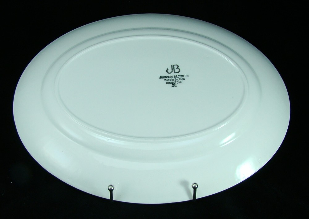 Johnson Ironstone COLONIAL WHITE 12 3/8" Oval Platter Crazed