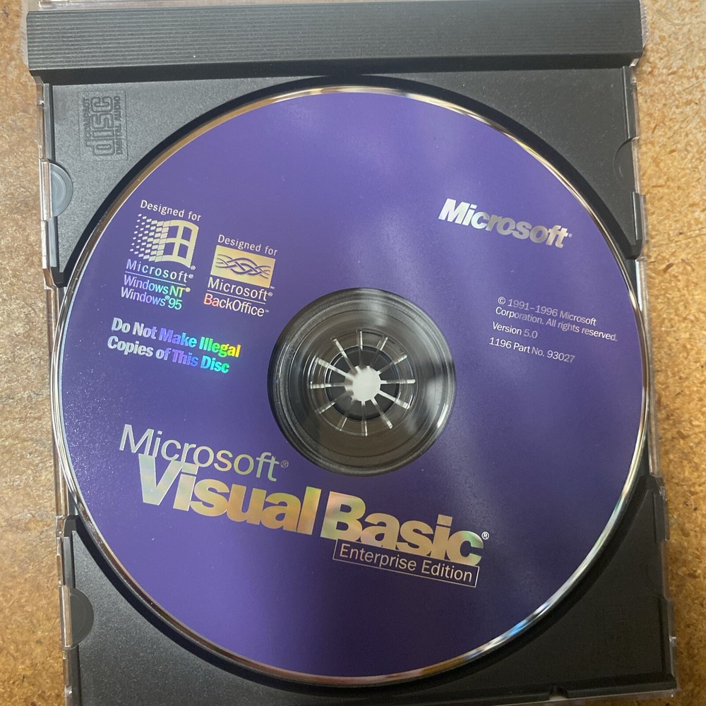 Microsoft Visual Basic 5.0 Enterprise Edition Full Retail with CD Key NT / 98