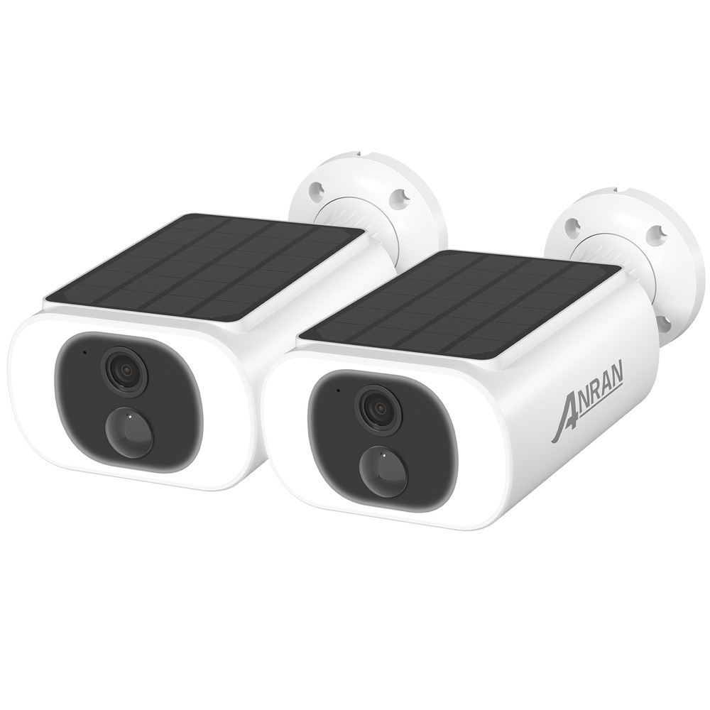 2Pack 3MP Solar Security Cameras System Wireless Outdoor Full Color Night Vision