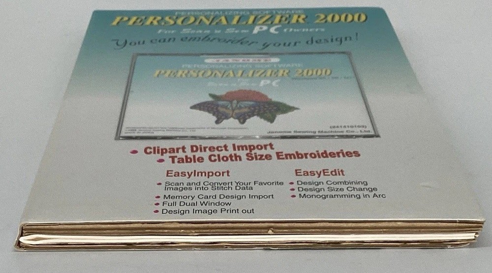 Janome Customizer 2000 Customizing Software Disc Only