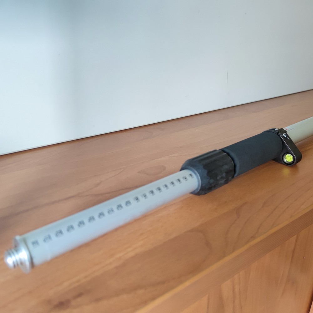 Aluminum Telescopic Pole 130-240cm Threaded Mount 5/8" Spherical Bubble