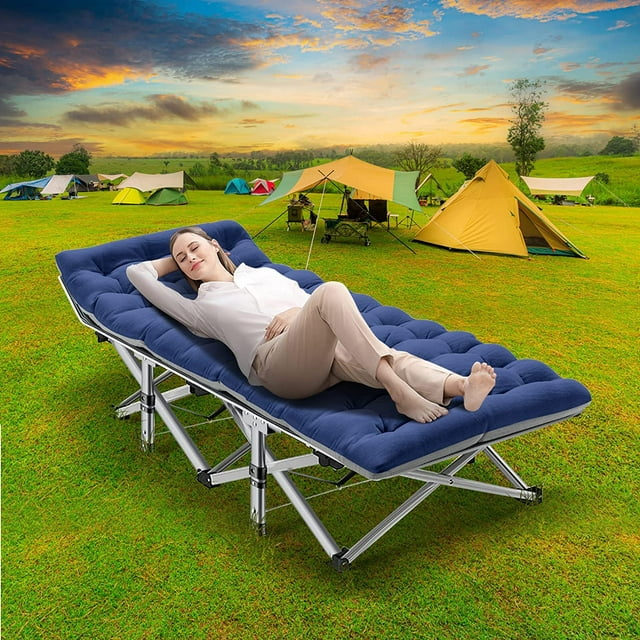 Oversized Adults Folding Sleeping Cot Guest Bed Heavy Duty Portable Cots Camping