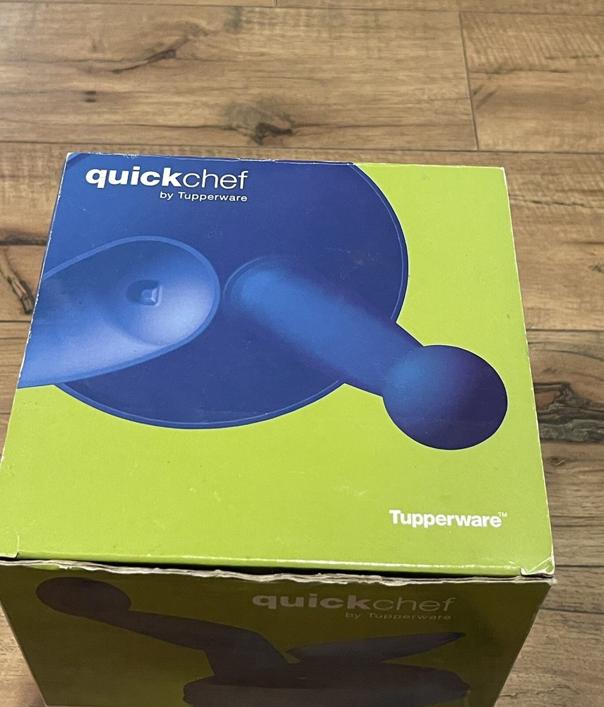 Quick Chef by Tupperware BLUE Manual Food Processor w/ Accessories - Open Box