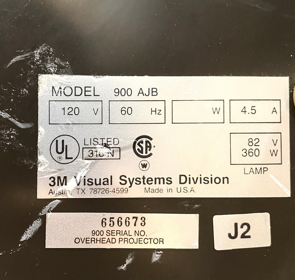 3M 900 AJB 910 OVERHEAD TRANSPARENCY PROJECTOR